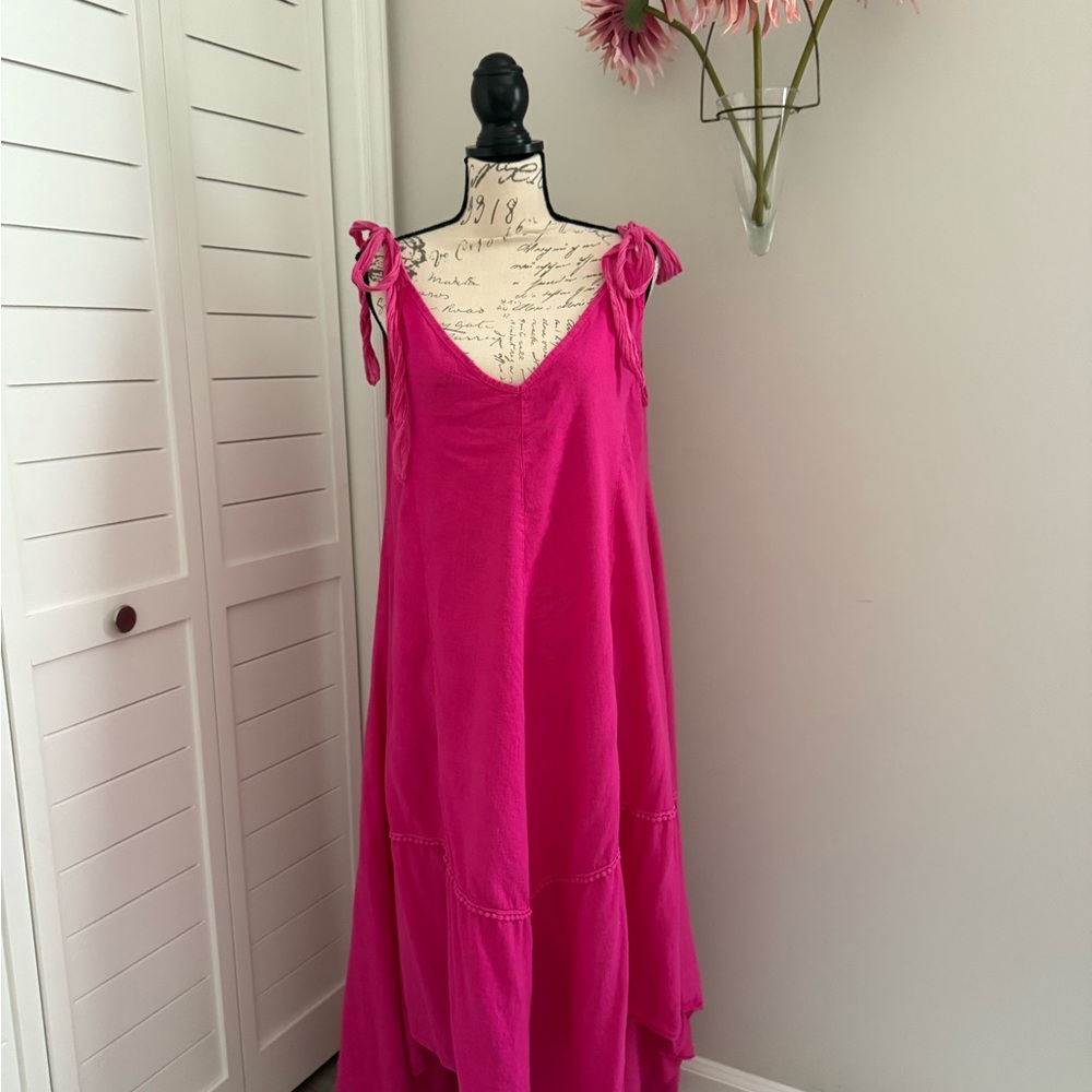 Chic Fuchsia High Low Dress